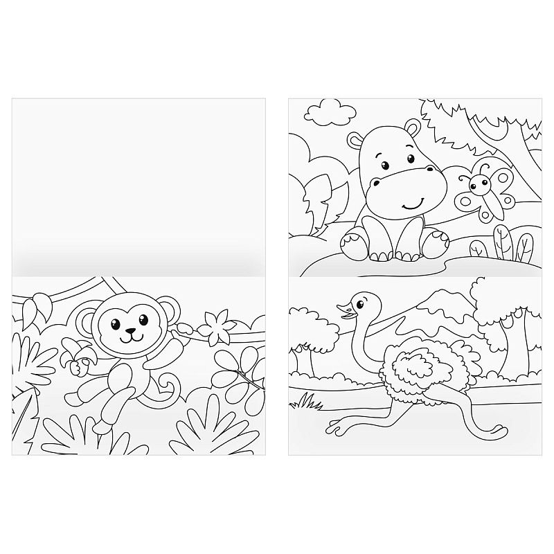 Раскраска А4,  8 стр., ТРИ СОВЫ "Любимые животные"