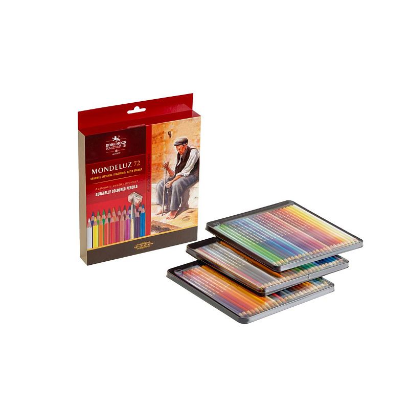 Карандаши акварельные Koh-I-Noor "Mondeluz Old Man", 72цв., заточен., кисть+точилка, картон, европодвес