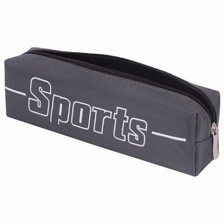 Пенал BRAUBERG, 1 отделение, полиэстер, "Sport", серый, 19х4х6 см, 270268 