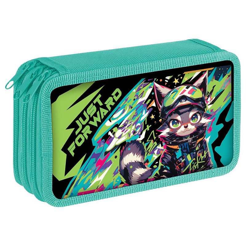 Пенал 3 отделения, 190*110 ArtSpace "Anime Cat", ламинированный картон