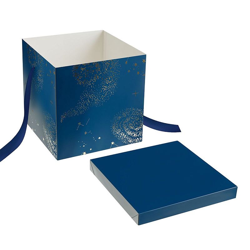 Коробка складная подарочная MESHU "Магия", (28*28*28см), с лентой, отд фольгой