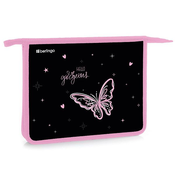 Папка для тетрадей 1 отделение, А5 Berlingo "Hello gorgeous", 240*205*40мм, пластик, на молнии