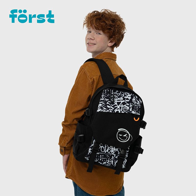 Рюкзак Först F-City "Street Beat" 43,5*28*16см, 1 отделение, 5 карманов, уплотненная спинка 