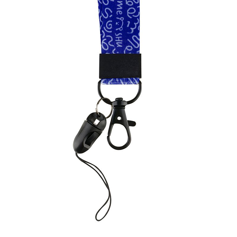 Лента для бейджей MESHU "Doodles", 45см, петелька, карабин, опп пакет с европодвесом