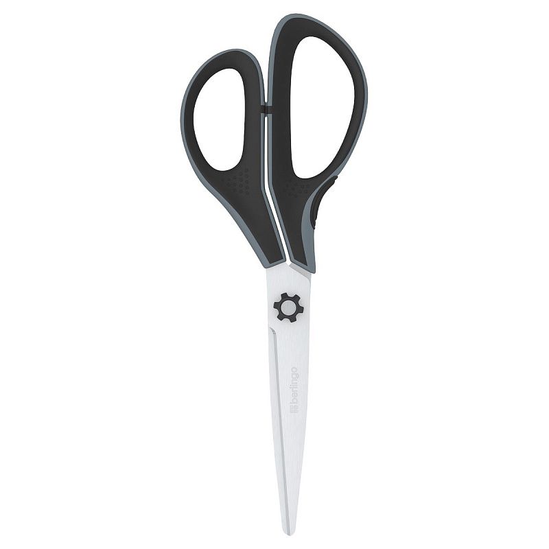 Ножницы Berlingo "Easycut 350", 23см, серые, эргономичные ручки, мягкие вставки, европодвес