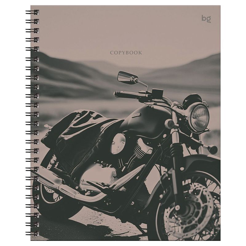 Тетрадь 80л., А5, клетка на гребне BG "Ride free", матовая ламинация, твердая обложка