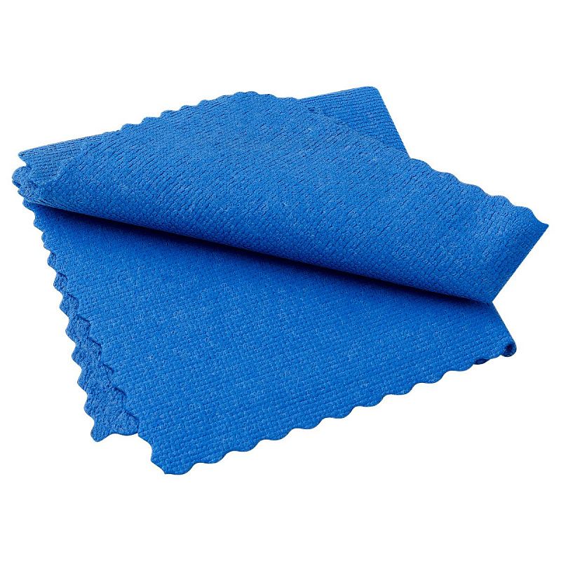 Салфетка для уборки OfficeClean, для сильных загрязнений на стеклах и зеркалах, микрофибра с пропиткой PVA, 30*30см, европодвес, синяя