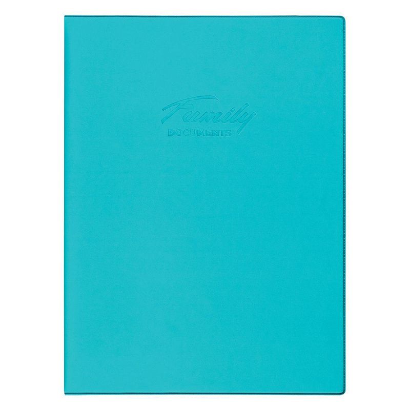 Папка для семейных документов А4, OfficeSpace, искусств. кожа, бирюзовая, инд. упаковка, ШК