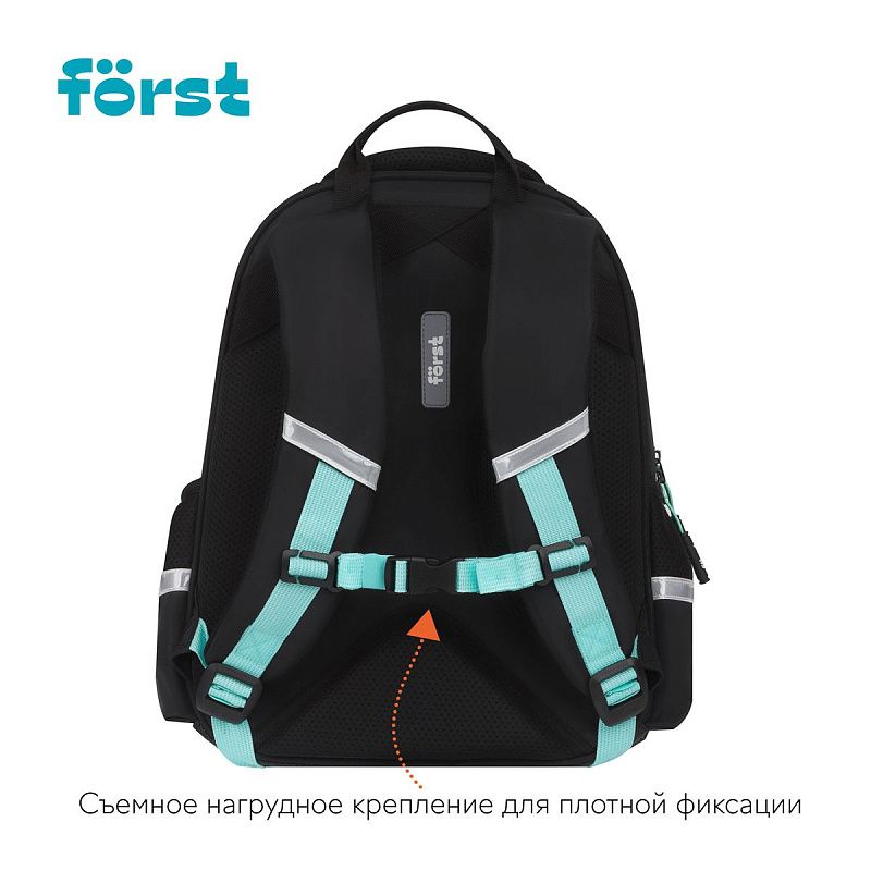 Рюкзак Först F-Comfy "Positive energy" 38*29*15см, 2 отделения, 3 кармана, анатомическая спинка 