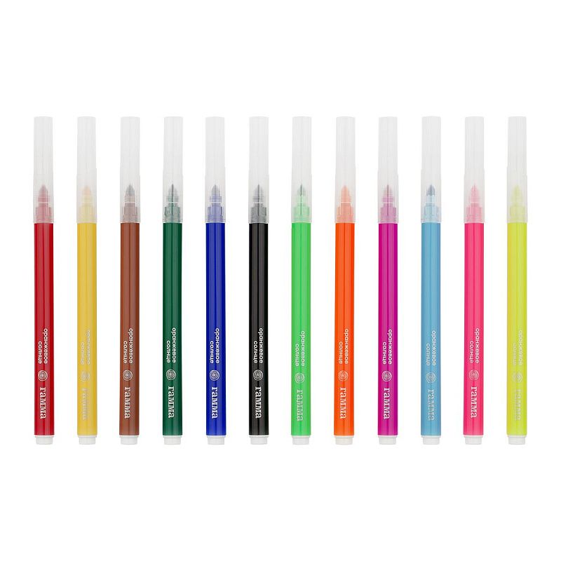 Фломастеры Гамма "Оранжевое солнце", 12цв.(6 обычных + 6 неоновых цветов), 12шт., смываемые, картон. упаковка, европодвес