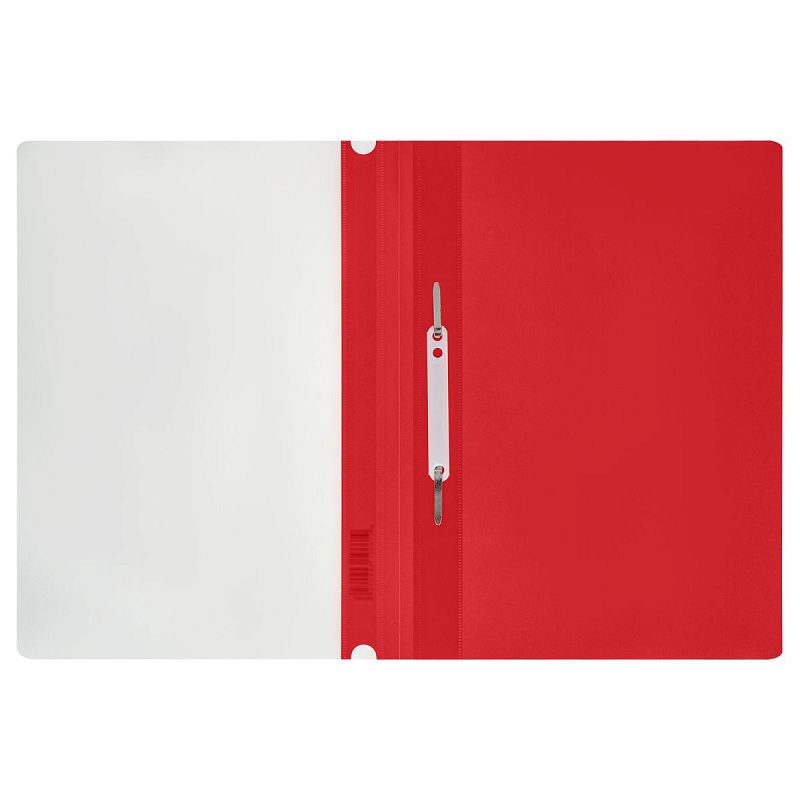 Папка-скоросшиватель пластик. перф. СТАММ А4, 120мкм, красная с прозр. верхом 