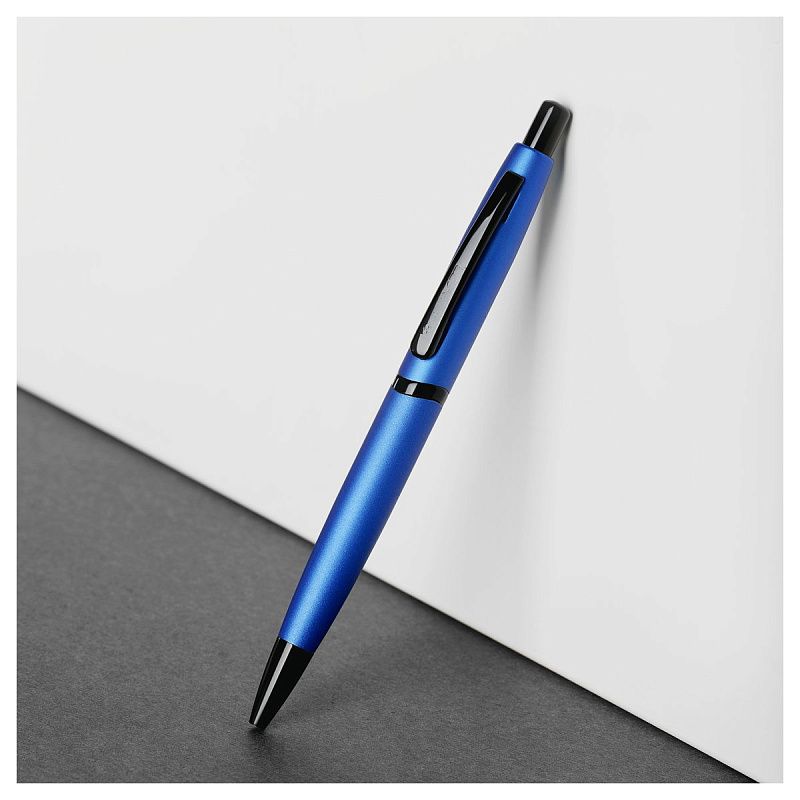 Ручка шариковая Luxor "Dunes" синяя, 0,7мм, корпус синий электрик, кнопочный механизм, футляр 