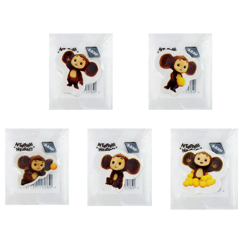 Ластик Мульти-Пульти "Чебурашка", фигурный, термопластичная резина, 40*30*13мм, ассорти 