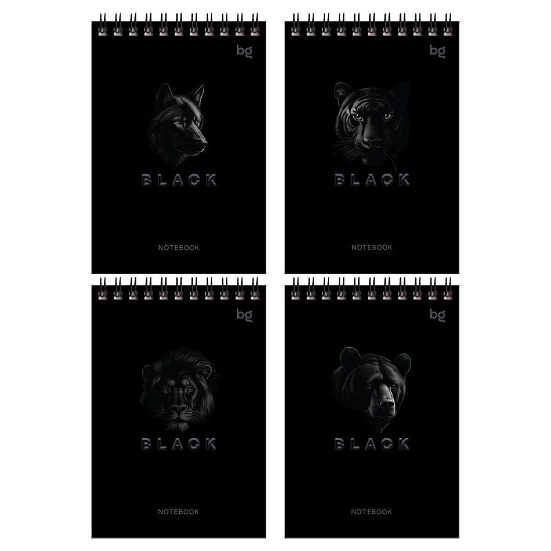 Блокнот А6 60л. на гребне BG "Just black"