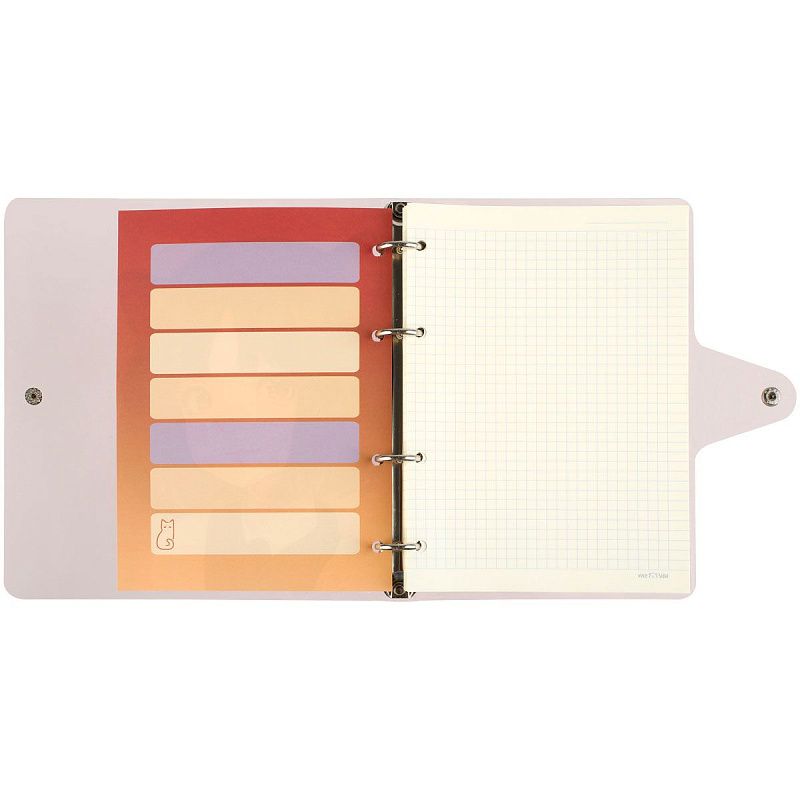 Тетрадь на кольцах 120л., А5, клетка MESHU "Neko", с пластиковой обложкой