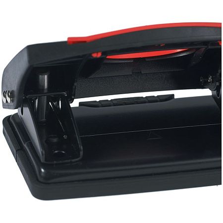 Дырокол Berlingo "Office Soft" 10л., пластиковый, красный, с линейкой