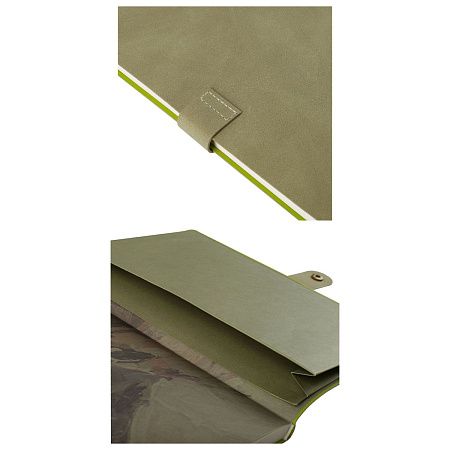 Записная книжка А5 80л., ЛАЙТ, кожзам, Greenwich Line "Outline. Cotton", с замком, тиснение фольгой, внутренний карман, блок в точку