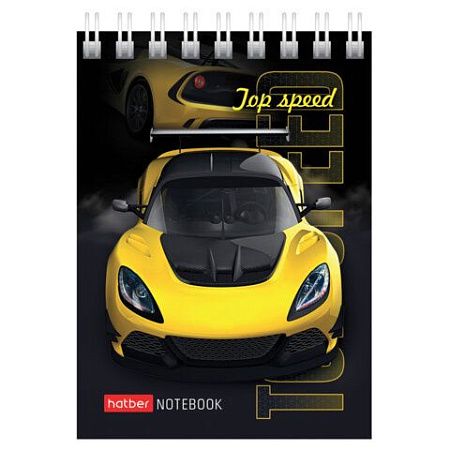 Блокнот МАЛЫЙ ФОРМАТ А7, 60 л., гребень, картон, клетка, HATBER, "АвтоШоу", 066626, 60Б7В1гр
