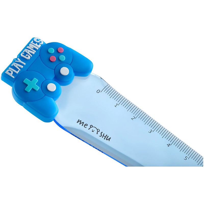 Линейка с топпером 12см MESHU "Play Game", пластиковая, европодвес 