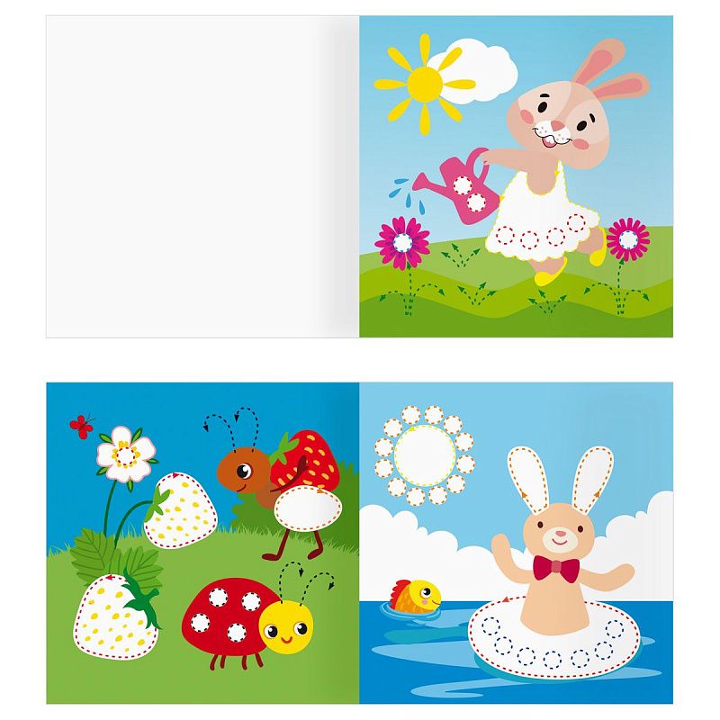 Раскраска 190*190мм ТРИ СОВЫ "Рисуем пальчиками. Выпуск №1", 8стр., цветной фон