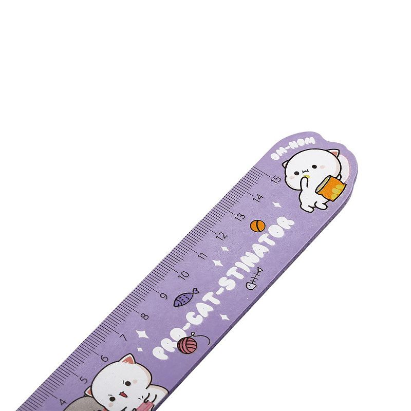 Линейка 15см MESHU "Сute Kittens", деревянная,  ассорти, европодвес 