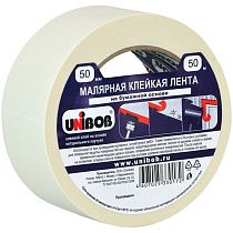 Клейкая лента малярная Unibob, 50мм*50м, инд. упаковка