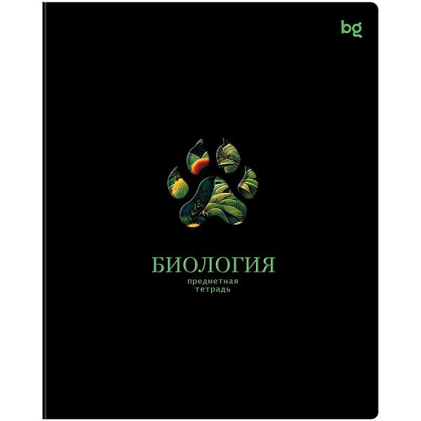 Тетрадь предметная 48л. BG "Информационное поле" - Биология, soft-touch ламинация, выб. лак