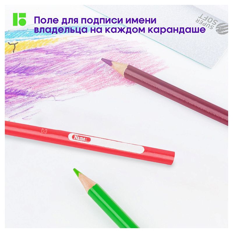 Карандаши цветные Berlingo "SuperSoft. Жил-был кот", 36цв., трехгран., заточен., картон, европодвес
