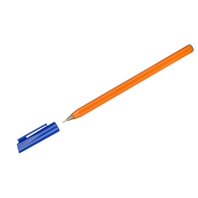 Ручка шариковая СТАММ "800" синяя, 0,7мм, оранжевый корпус