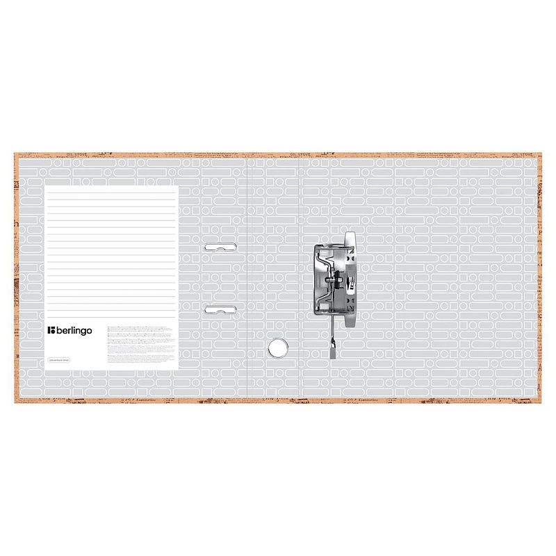 Папка-регистратор Berlingo "Newspaper", 70мм, крафт-бумага, с рисунком 