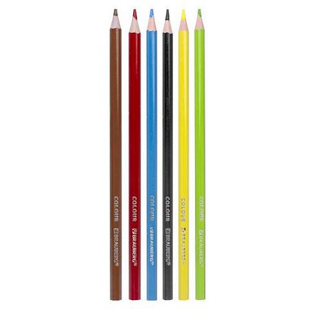 Карандаши цветные BRAUBERG PREMIUM, 6 цветов, пластиковые, шестигранные, грифель мягкий 3 мм, 181665