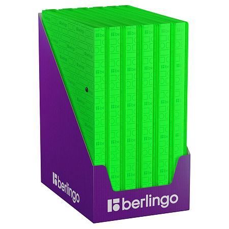 Папка с зажимом Berlingo "Your Way", 17мм, 600мкм,  зеленый неон, с внутр. карманом 