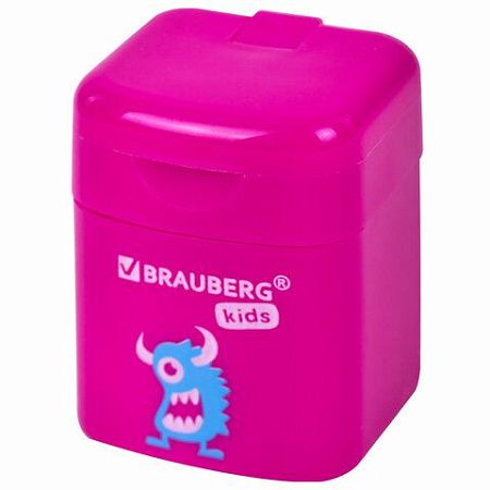 Точилка BRAUBERG KIDS "Монстрик", с контейнером, корпус ассорти, 271946 