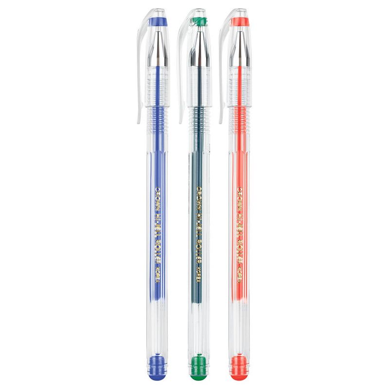 Набор гелевых ручек Crown "Hi-Jell" 3шт., 03цв., 0,5мм, ПВХ уп., европодвес 