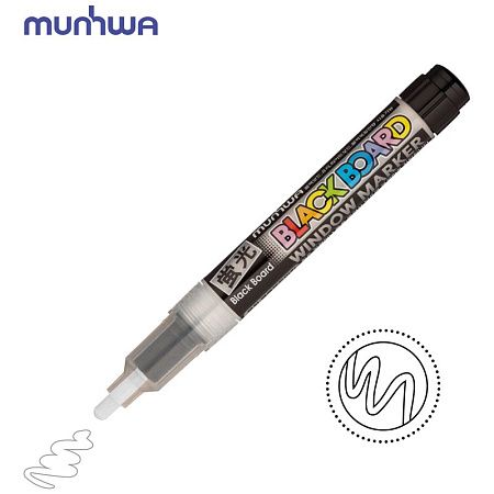Маркер меловой MunHwa "Black Board Marker" белый, 3мм, водная основа 