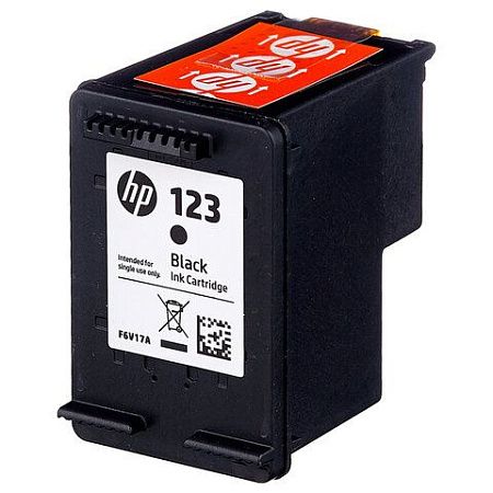 Картридж струйный HP (F6V17AE) Deskjet 2130, №123, чёрный, оригинальный, ресурс 120 стр. 