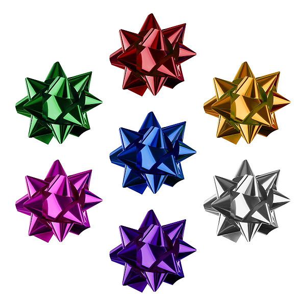 Набор бантов декоративных, MESHU, 50шт, 4,3см, звезда, ассорти