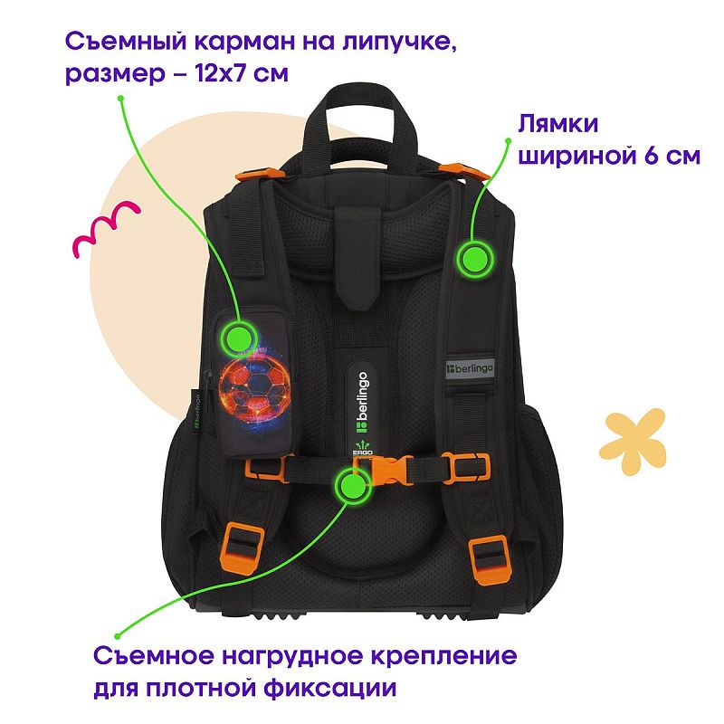 Ранец Berlingo Expert "Football winner" 37*28*16см, 2 отделения, 2 кармана, анатомическая спинка 