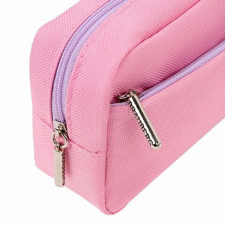 Пенал мягкий BRAUBERG PASTEL, 2 отделения, розовый, 21х9,5х5см, 272276 