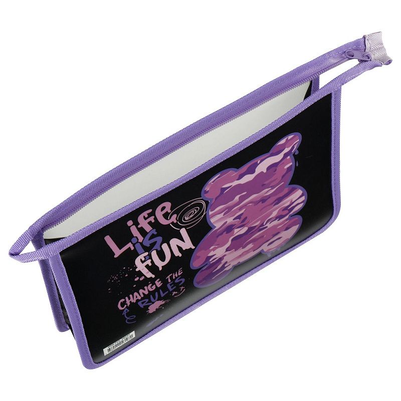 Папка для тетрадей 1 отделение, А5, ArtSpace "Have Fun", пластик, на молнии 