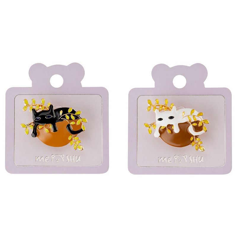 Набор брошей MESHU "Cat in flowers", 2шт, европодвес