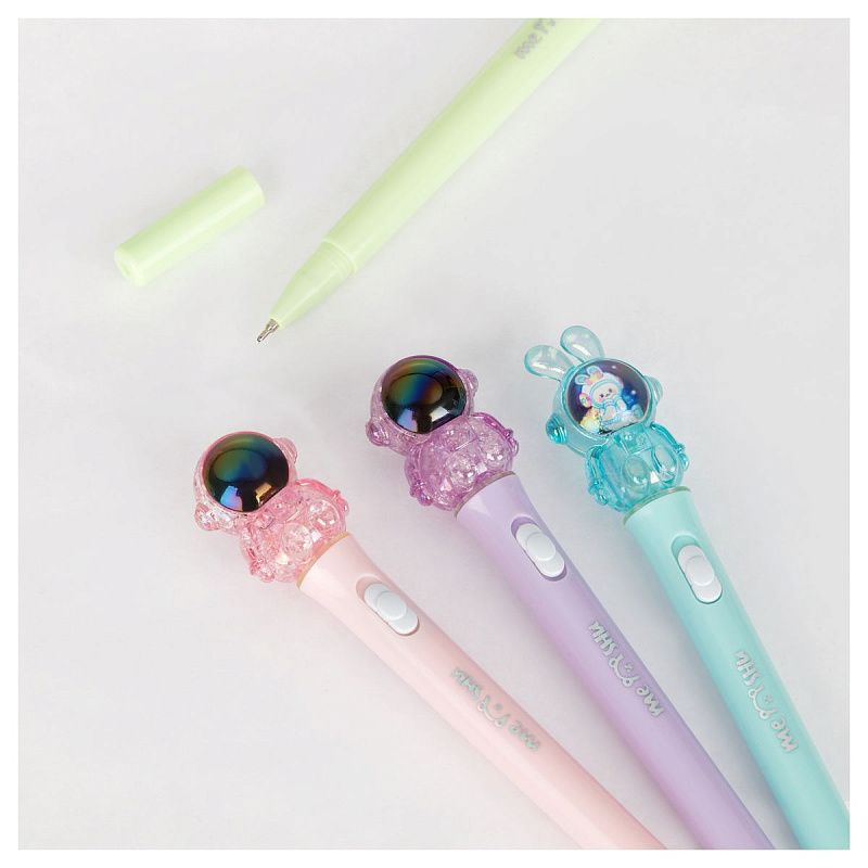 Ручка шариковая MESHU "Spaceheroes", светящаяся, синяя, 0,5мм, корпус ассорти 