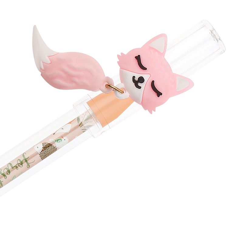 Ручка гелевая стираемая MESHU "Lovely animals" синяя, 0,5мм, корпус ассорти, с топпером 