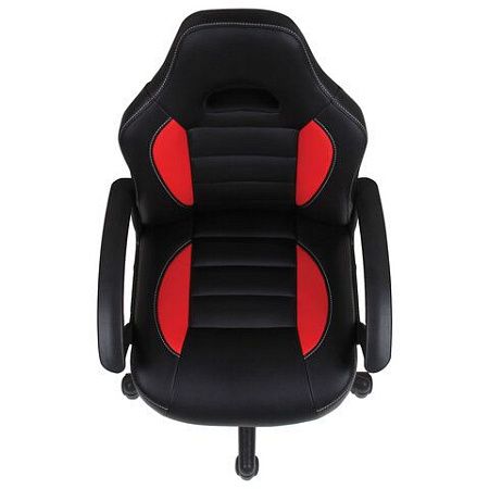 Кресло компьютерное BRABIX "Spark GM-201", экокожа, черное/красное, 532503