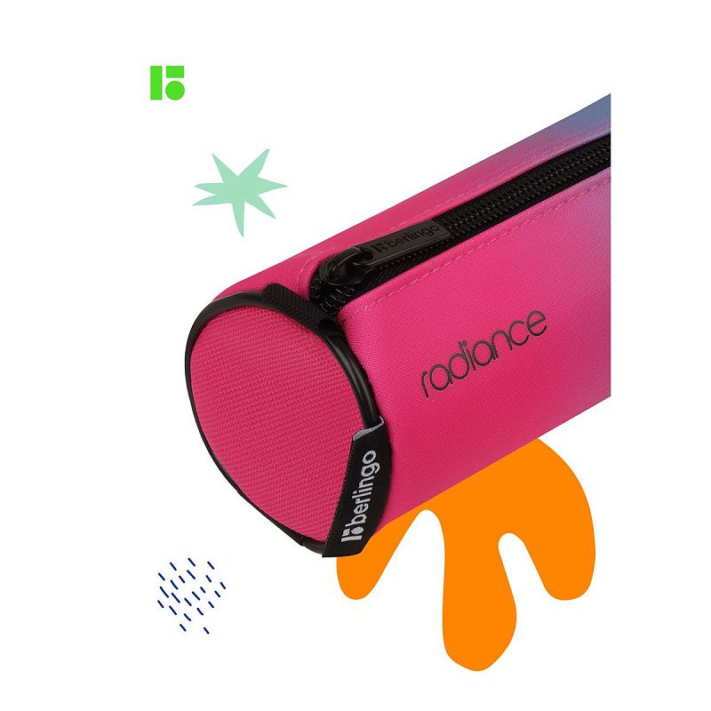 Пенал 1 отделение, 210*60 Berlingo "Radiance", полиэстер, розовый 