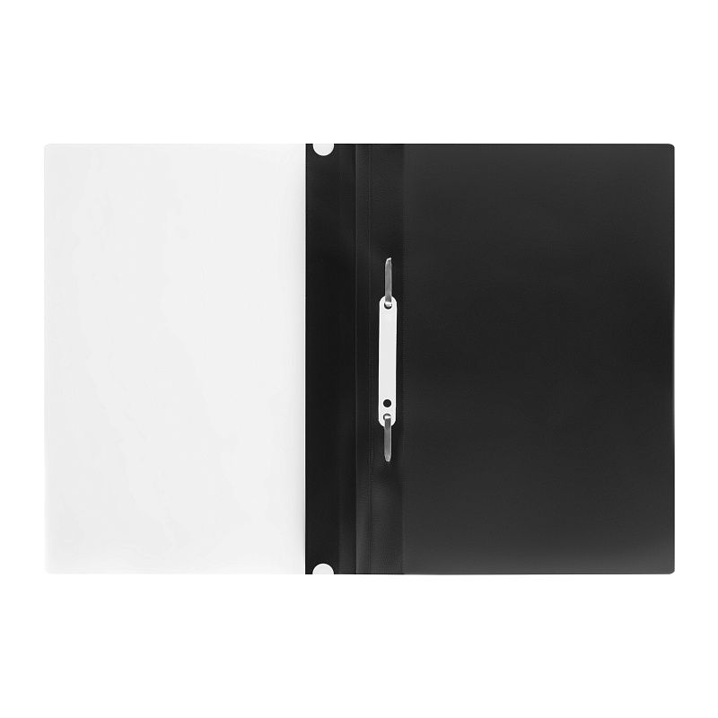 Папка-скоросшиватель пластик. СТАММ А4, 160мкм, черная с прозр. верхом 