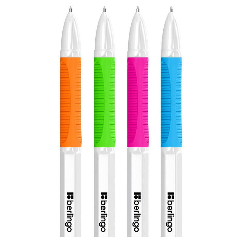 Ручка шариковая Berlingo "Tribase grip snow" синяя, 0,7мм, грип, ассорти 