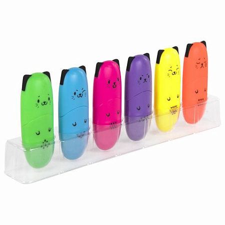 Набор текстовыделителей мини 12 ЦВЕТОВ BRAUBERG KIDS "CUTE CATS", линия 1-5 мм, 152437 
