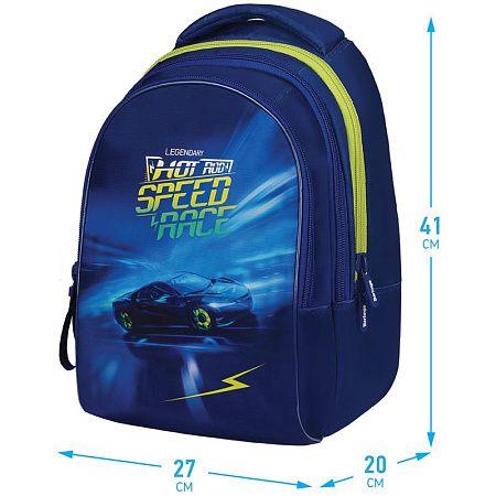 Рюкзак Berlingo inStyle "Hot rod" 41*27*20см, 3 отделения, 1 карман, эргономичная спинка 