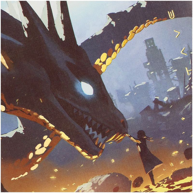 Записная книжка А6 80л. ЛАЙТ, кожзам, Greenwich Line "Touch the dragon", с резинкой, тиснение фольгой, блок в клетку